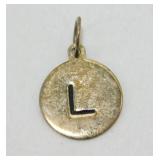 Sterling Silver Gold-Plated "L" Charm Pendant -