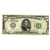 $5 U.S. Federal Reserve Star Note Series 1928 -