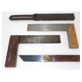 Group of 4 Vintage Tools - 2 Speed Squares & 2