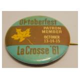 Rare 1961 Oktoberfest Button. First Year