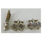 Set of Vintage Dice High Roller Gambler Cufflinks