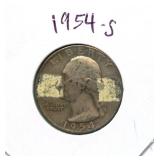 1954-S Washington Silver Quarter