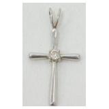 Sterling Silver CZ Cross - 1.29 grams Total
