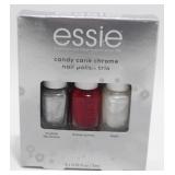 NIP Essie Candy Cane Chrome Nail Polish Trio