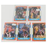 Five 1986-87 Fleer Basketball Cards - Excellent