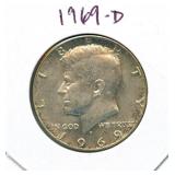 1969-D Kennedy Silver Half Dollar - 40% Silver