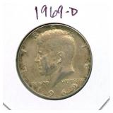 1969-D Kennedy Silver Half Dollar - 40% Silver
