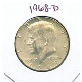 1968-D Kennedy Silver Half Dollar - 40% Silver
