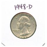1948-D Washington Silver Quarter
