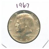 1967 Kennedy Silver Half Dollar - 40% Silver