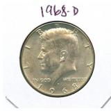 1968-D Kennedy Silver Half Dollar - 40% Silver