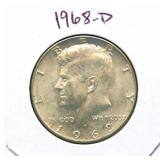 1968-D Kennedy Silver Half Dollar - 40% Silver