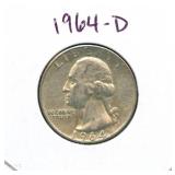 1964-D Washington Silver Quarter