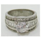 Sterling Silver CZ Ring - 7.68 grams Total
