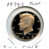 1979-S Type 1 Filled S Kennedy Proof Half Dollar