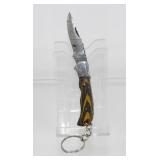 New Damascus Blade Folding Keychain Knife