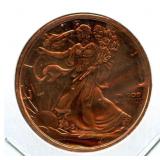 2012 Walking Liberty Design Copper Round - One