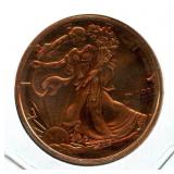 2012 Walking Liberty Design Copper Round - One