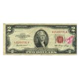 $2 United States Red Note Series 1953 - Serial