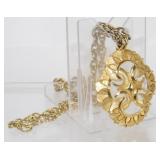 Vintage Crown Trifari Statement Pendant with Link