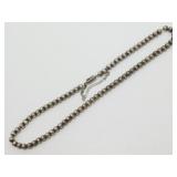 Sterling Silver 7mm Bead Ball Necklace w/ Safety