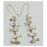 Sterling Silver Fish Earrings - 3.45 grams Total