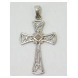 Sterling Silver Cross Pendant - 1.86 grams Total