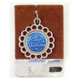 Sterling Silver Happy Birthday Charm Pendant -