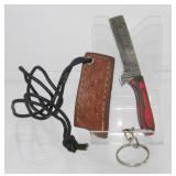 New Damascus Blade Bull Cutter Keychain Knife
