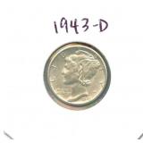 1943-D Mercury Silver Dime
