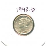 1943-D Mercury Silver Dime