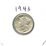 1943 Mercury Silver Dime