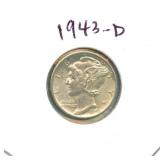 1943-D Mercury Silver Dime