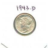 1943-D Mercury Silver Dime