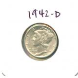 1942-D Mercury Silver Dime