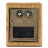 Post Office Lock Box Coin Bank (Oak) Combination
