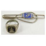 1934 Chicago Tie Clip and Ring