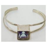 Silver Plated Cuff Bracelet - 19.9 grams Total