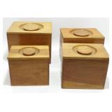4 Wooden Nesting Canisters