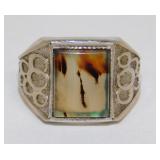 Vintage Clark & Coombs Sterling Silver Agate