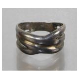 Interwoven 925 Sterling Silver Ring - Size