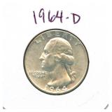 1964-D Washington Silver Quarter