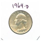 1964-D Washington Silver Quarter