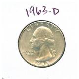 1963-D Washington Silver Quarter