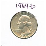 1964-D Washington Silver Quarter