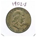 1952-S Franklin Silver Half Dollar