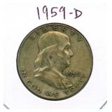 1959-D Franklin Silver Half Dollar