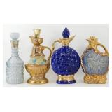 ** 4 Jim Beam Decorative Decanters - Blue Theme,
