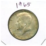 1965 Kennedy Silver Half Dollar - 40% Silver