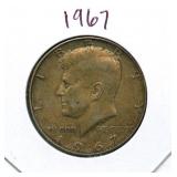 1967 Kennedy Silver Half Dollar - 40% Silver